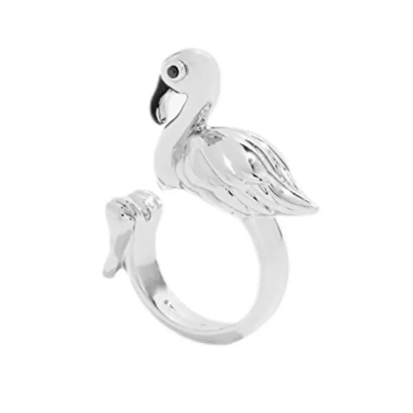 $88 Kate Spade ‘birds the word’ Flamingo Ring Silver - - Picture 5 of 5